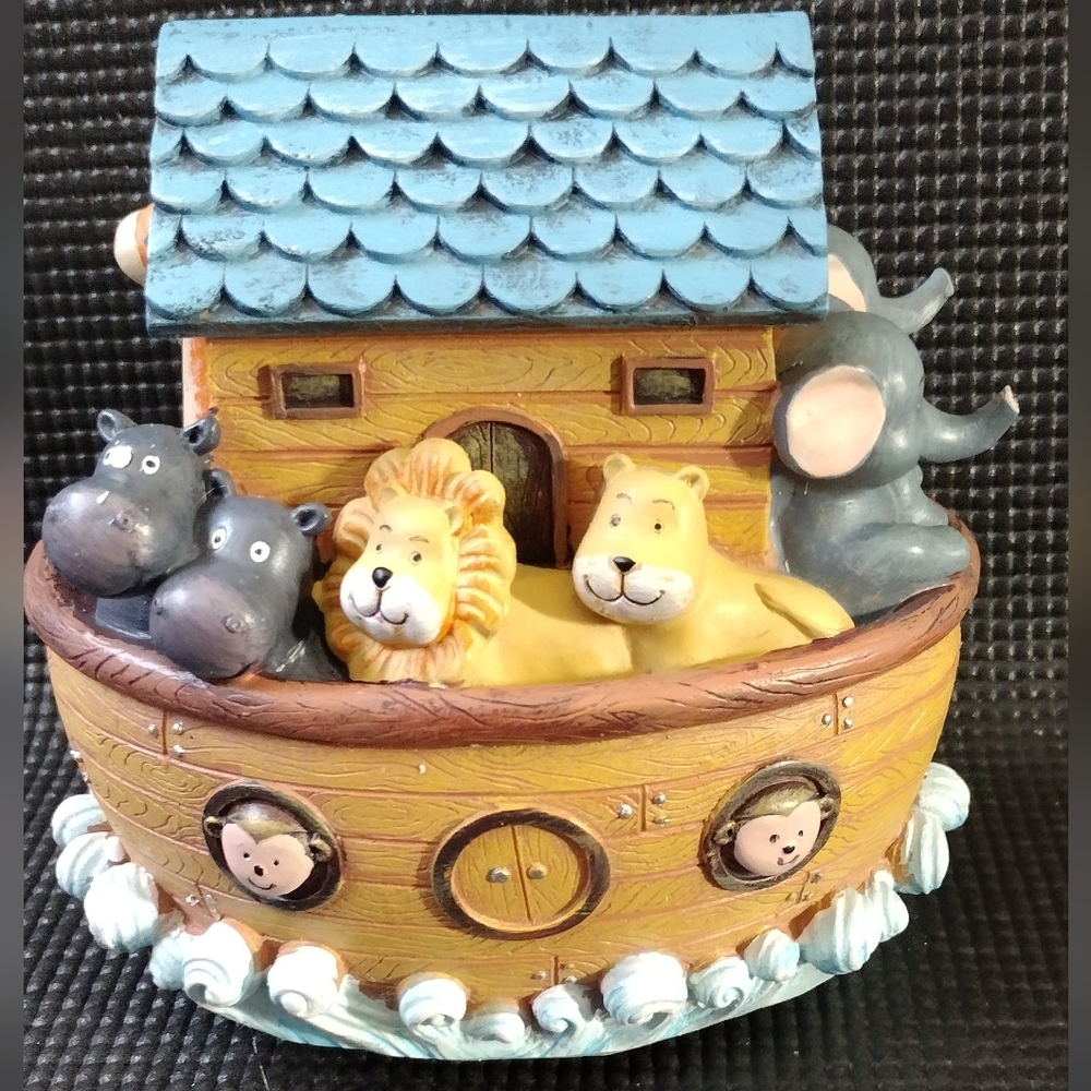 Colorful Noah's Ark Musical Figurine